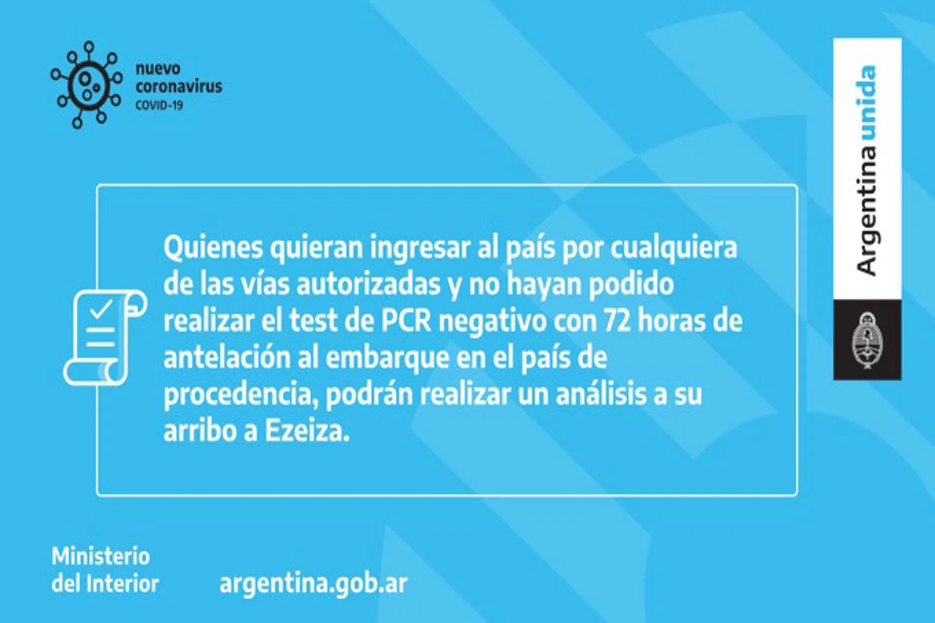 Argentina vuelve a cierre selectivo de fronteras por la nueva cepa