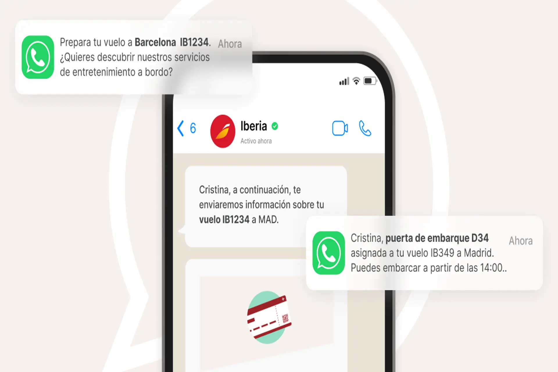 Iberia empieza a comunicar sobre sus vuelos a través de WhatsApp 