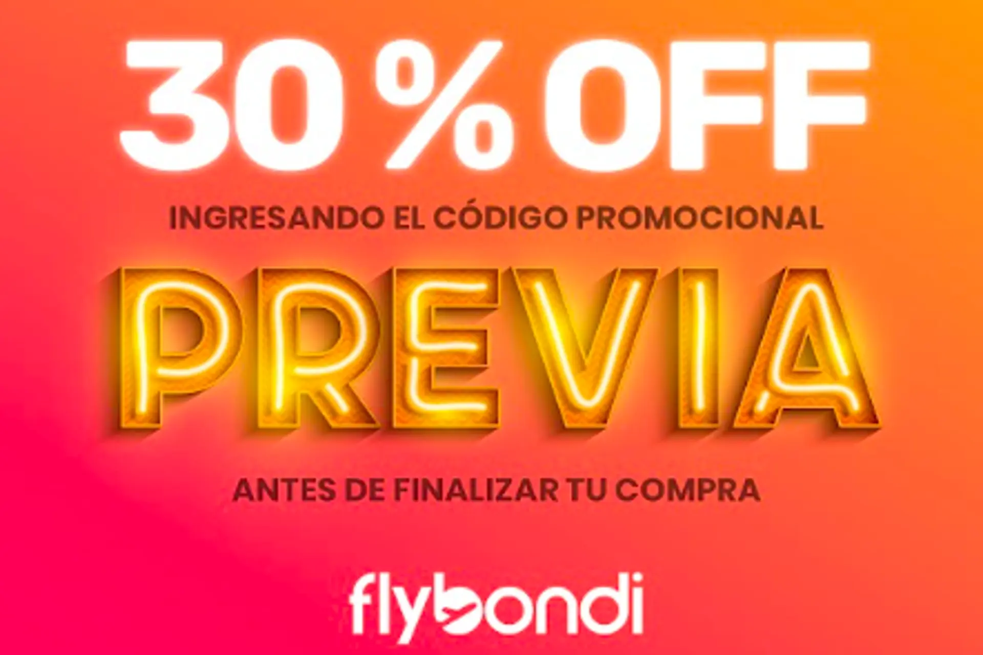 Flybondi lanza campaña con 30% de descuento en todos sus vuelos 