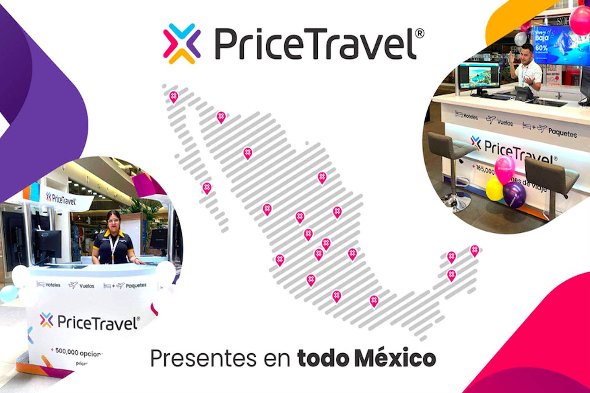 México: PriceTravel celebra su expansión a 110 puntos de venta físicos