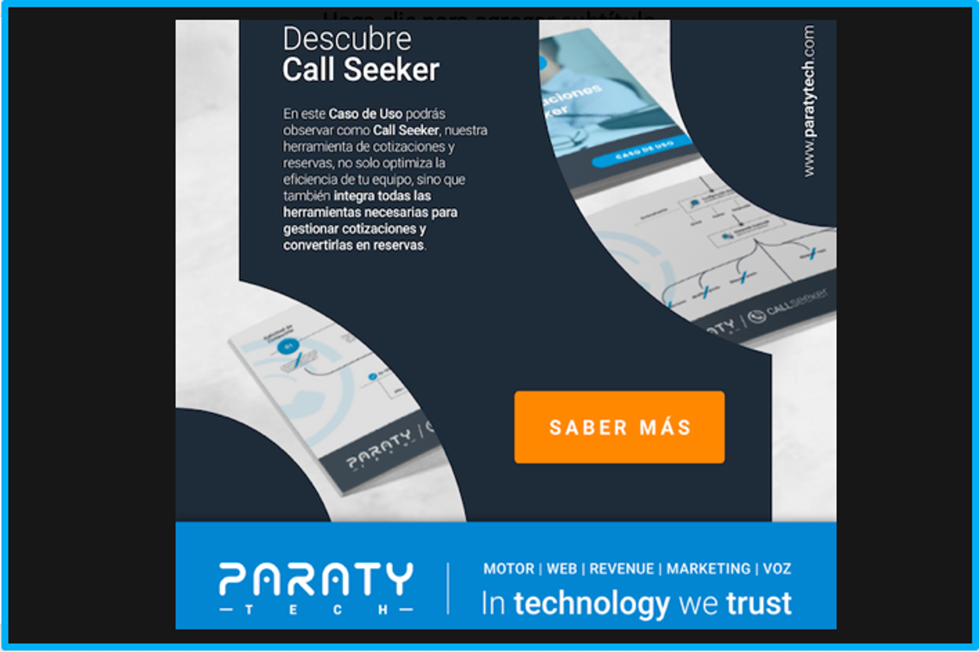 Paraty Tech convierte mas del 65% de las cotizaciones en reservas 