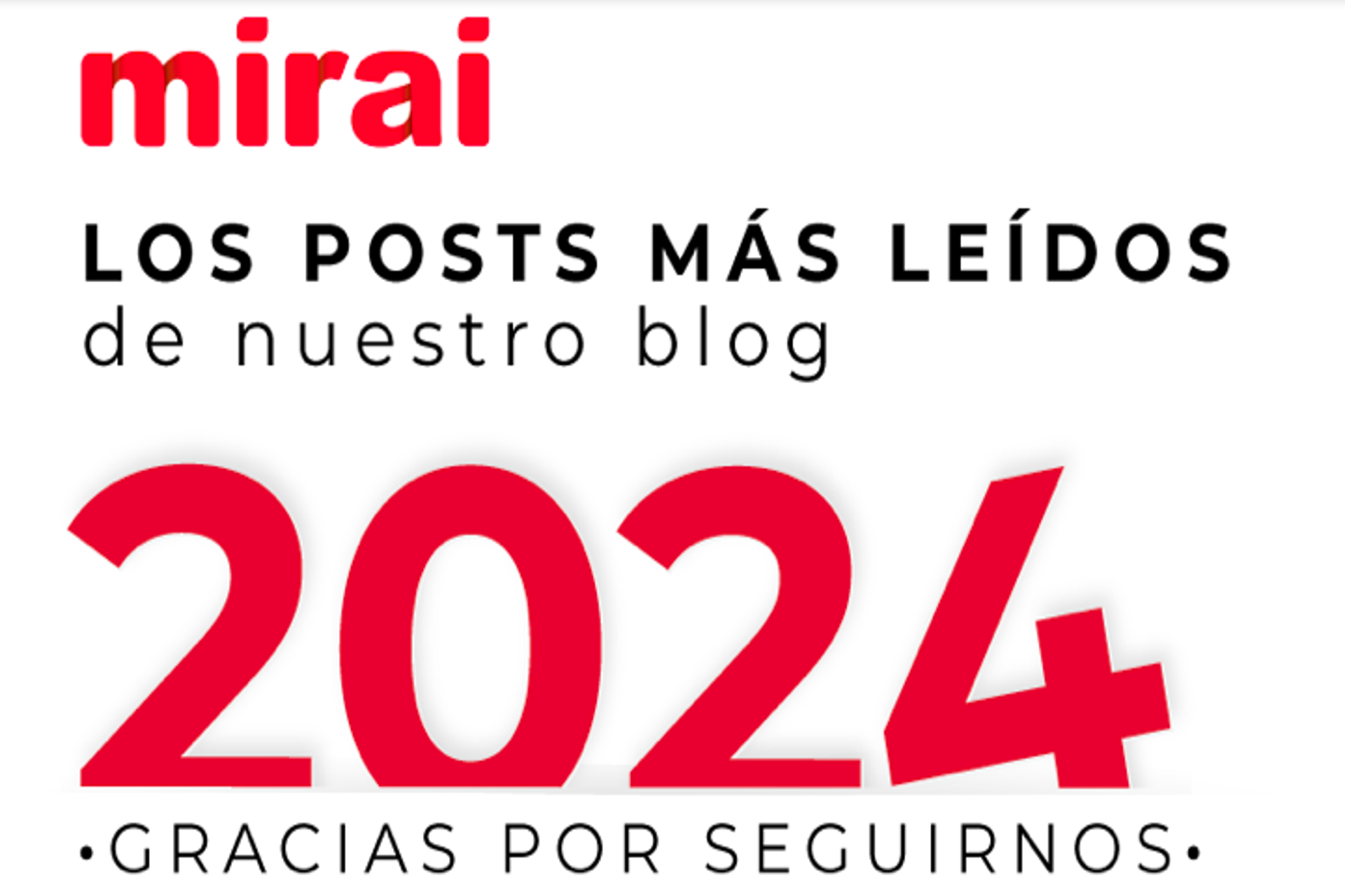 Lo mejor del Blog de Mirai 2024. Sus posts más leídos