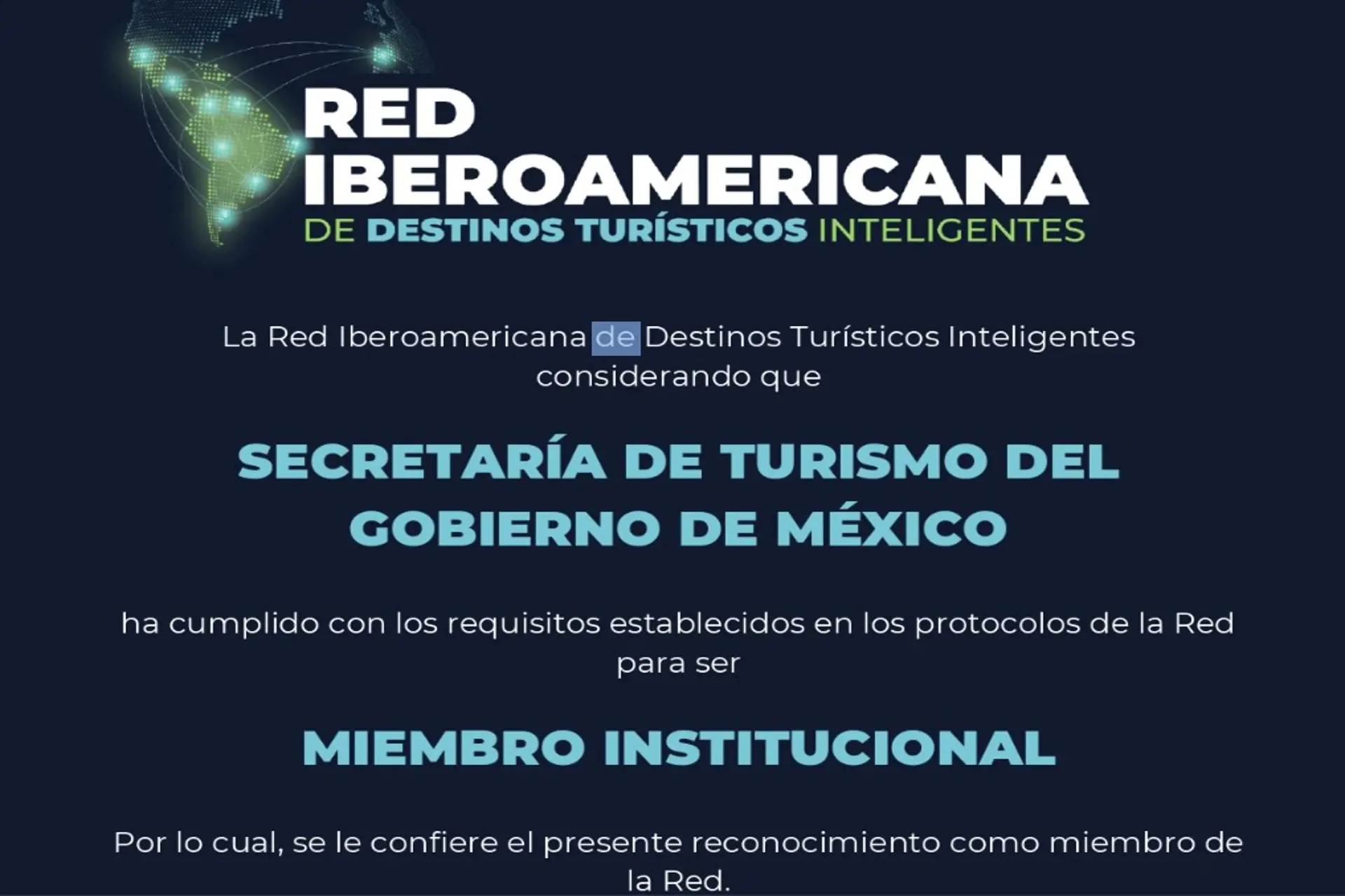  México se incorpora a la Red Iberoamericana de Destinos Inteligentes