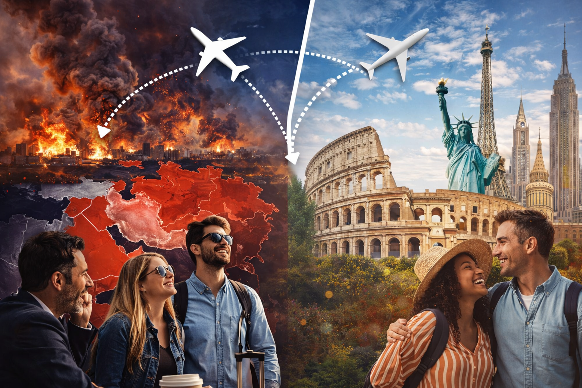 Conflicto en Oriente Medio redirige el turismo a Europa y América