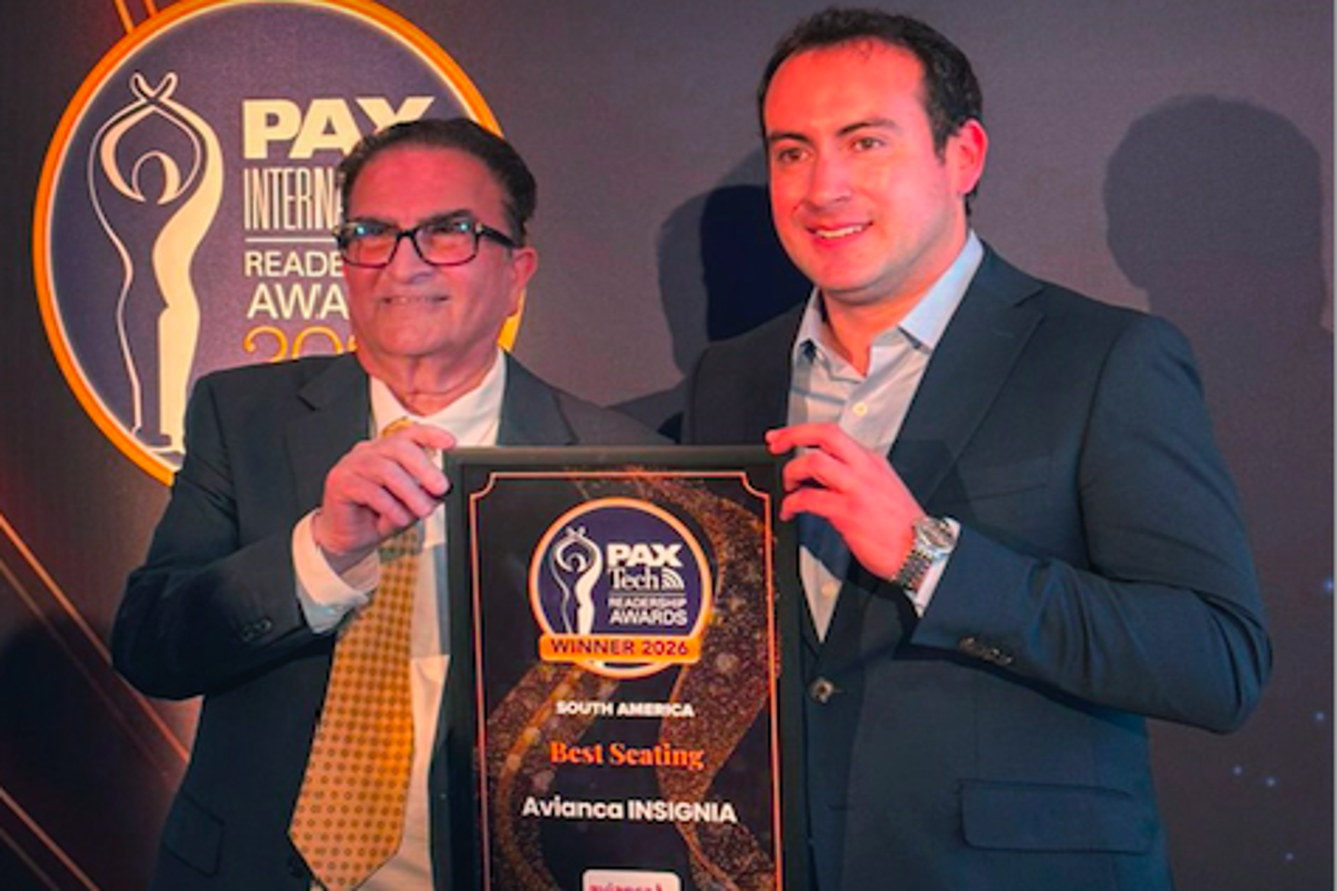 INSIGNIA by avianca gana el premio "Best Seating – South America"