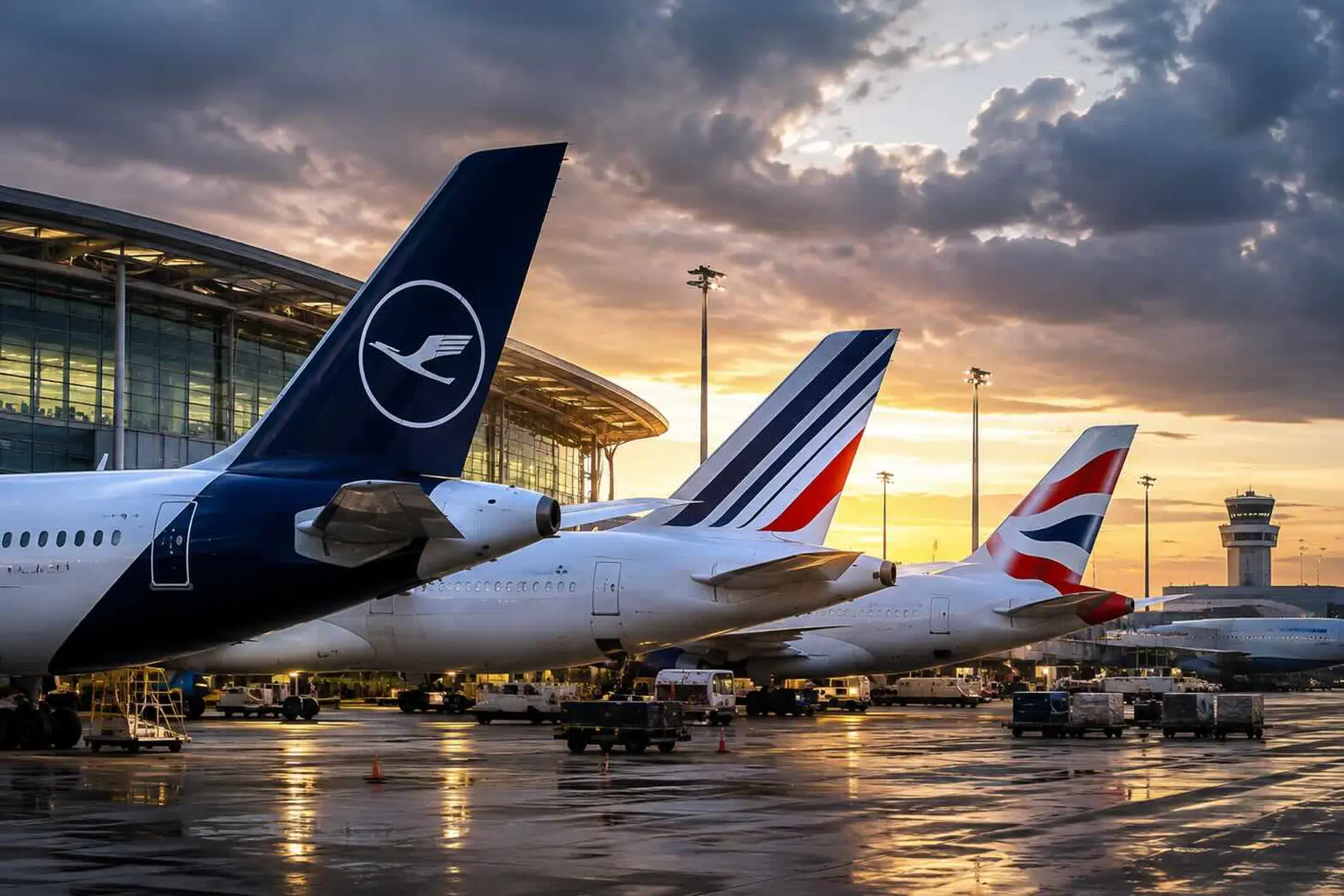 Las tres grandes aerolíneas de Europa frenan su crecimiento